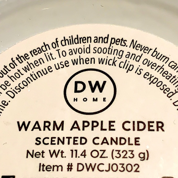 DW HOME CANDLE WARM APPLE CIDAR FRESHLY BREWED RICHLY SCENTED CANDLE NEW 1 WICK - Picture 5 of 5